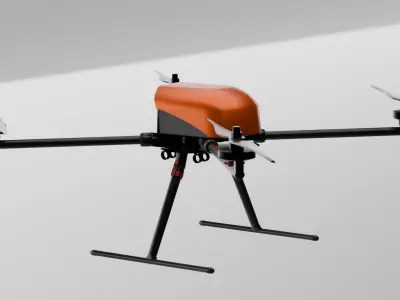 3d animation of a geolocation copter Low-poly 3D model