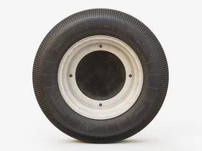 Vintage Car Wheel PBR 3D model