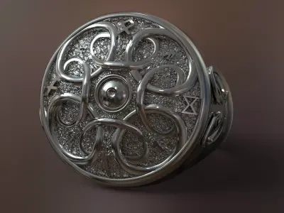 Odin Shield Ring Free 3D print model purchase