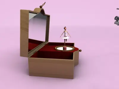 50S Ballerina Jewelery Box 3D model