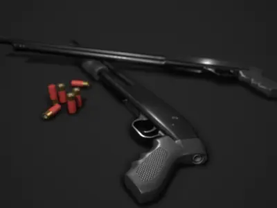 Moosberg Shotgun Low-poly 3D model