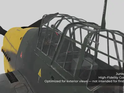 Ju87 B2 Stuka 4K PBR Game Asset for Unity Unreal Low-poly 3D model
