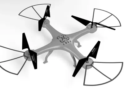 Simple  quadrocopter 3D model Low-poly 3D model