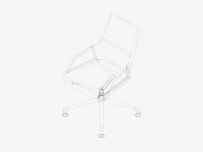 Chair - Conference - Worksmart - Large Glides Low-poly 3D model
