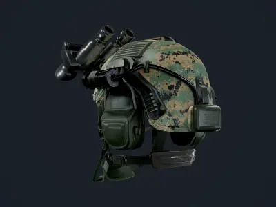 Military Helmet Game Ready Low-poly 3D model purchase