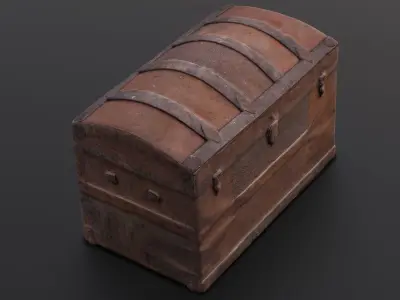 Old Trunk box 3D Model  Low-poly 3D model