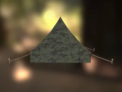 Heavy Plastic Camouflage Military Tent AR VR PBR Low-poly 3D model