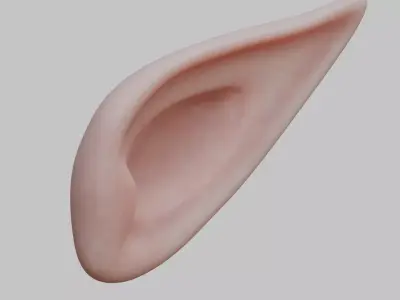 Stylized elf ear Low-poly 3D model
