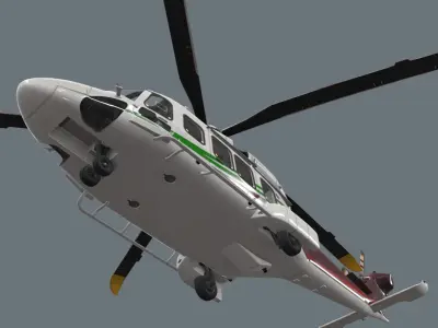 AW189 offshore helicopter real-time 3D model
