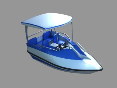 Electric Boat Low-poly 3D model