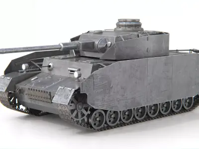 Panzer IV Panzer 4 Medium Tank WWII German Tank Armored Skirt 3D model