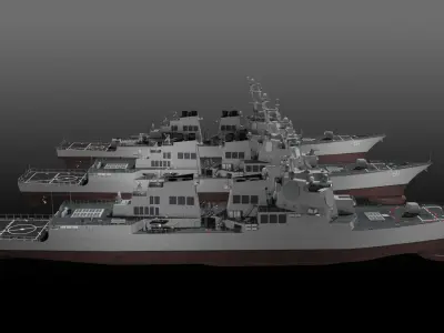 Arleigh Burke class Flight I Flight IIA Flight III 3D Model Pack