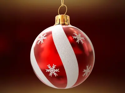 Red Christmas Ornament Snowflake Design &amp;ndash; Christmas Decoration 3D model