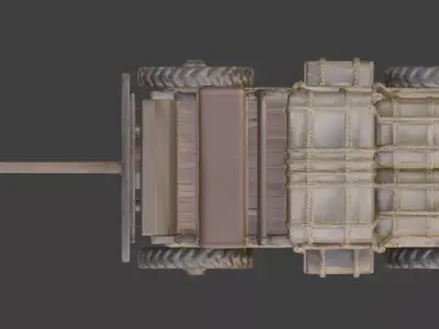 Frontier-Style Wasteland Wagon  Low-poly 3D model