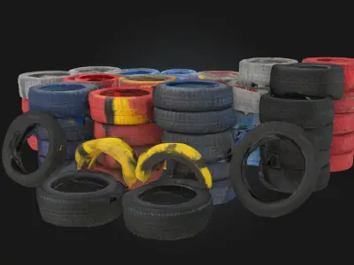 Tire Rainbow  Upcycled Joy for Playgrounds and Gardens 3D model