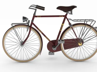 Touring Bike Low-poly 3D model