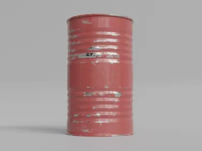 Metal Barrel Blue and Red Low-poly 3D model