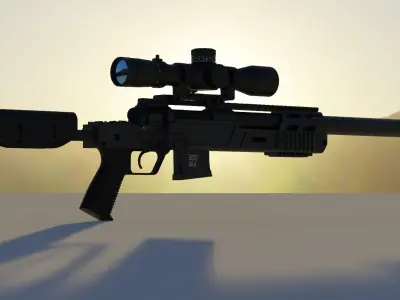 3d gun  Low-poly 3D model