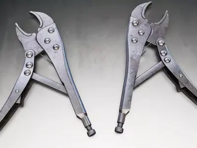 Adjustable Pliers Tool Set 3D Model Low-poly 3D model