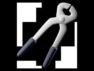 Electric cutting plier cartoon icon 3D model