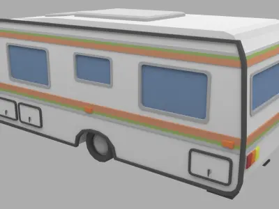 Caravan - Low Poly camper trailer Low-poly 3D model