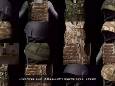 British Armed Forces - 2000s protective equipment bundle  3D Model Pack