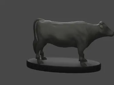 Cow with half body muscle Free 3D print model