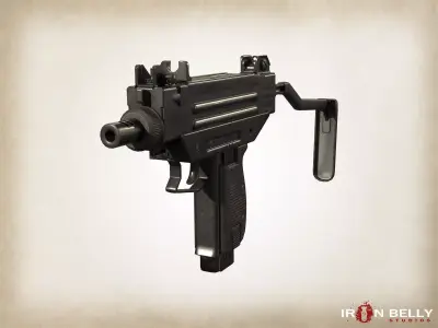 AAA FPS Micro-Uzi  Low-poly 3D model