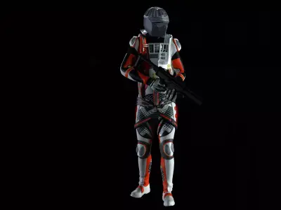 Robot Soldier - Assault Soldier Low-poly 3D model 4