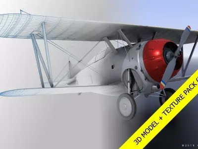 F2F-1 with texture pack Low-poly 3D model
