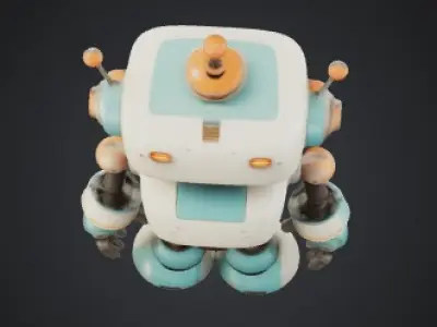 Retro robot 3D model purchase