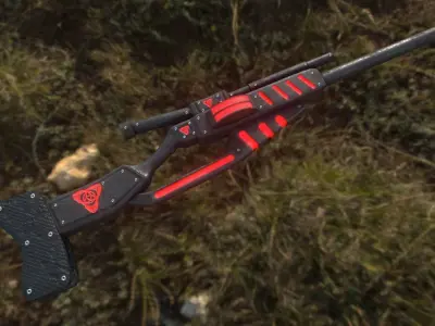 Scifi weapons set Low-poly 3D model