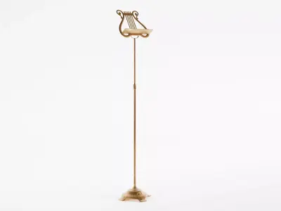 Antique Brass Music Stand Low-poly 3D model
