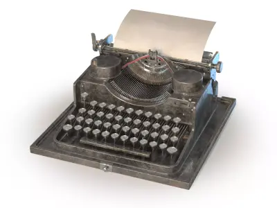 Retro Typewriter 0001 3D model