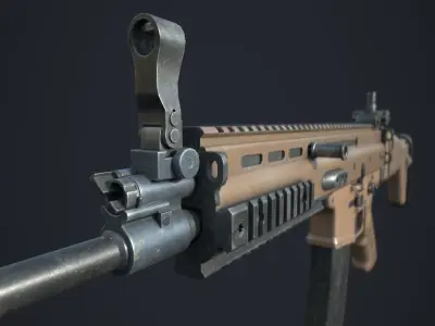 Weapon - FN SCAR-L Low-poly 3D model