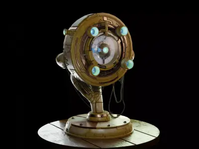 Antique watches with a futuristic twist Low-poly 3D model