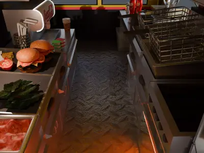 Food Truck Street Kitchen Mobile Catering Vehicle 3D model
