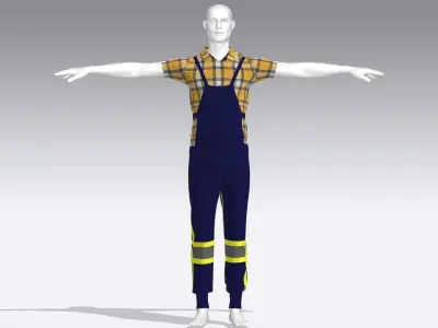 Worker Cloth Low-poly 3D model get