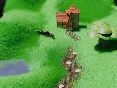 Location for game Low-poly 3D model