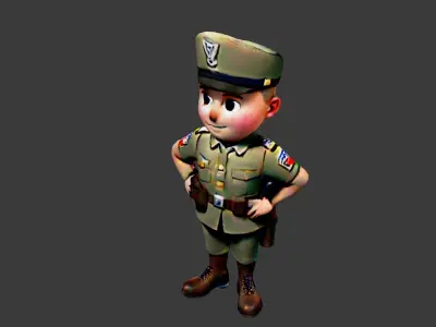 World War I Soldier Low-poly 3D model purchase