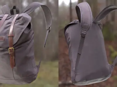 Man and Woman in Backpack 56 3D model