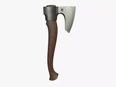 stylized war axe with wooden handle 3D model