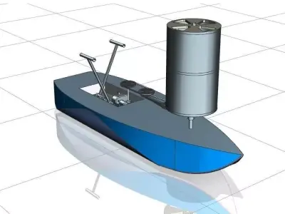 Human Powered Flettner Ship  Free 3D model