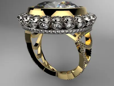 BIG DIAMOND ROYALTY RING 3D print model