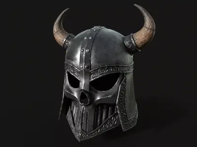 Helmet with horns Low-poly 3D model Low-poly 3D model