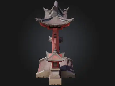 Torii Gate Illustration  A Symbol of Passage and Peace 3D model