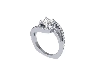 Engagement-ring 3D print model 4