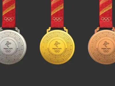The 2022 Beijing Olympics medal Olympic medal 3D model