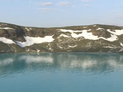 Volcanic Caldera With Lakes PBR environment 3D model