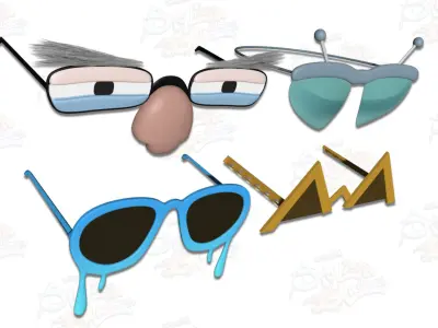 Stylish Glasses Pack Low-poly 3D model